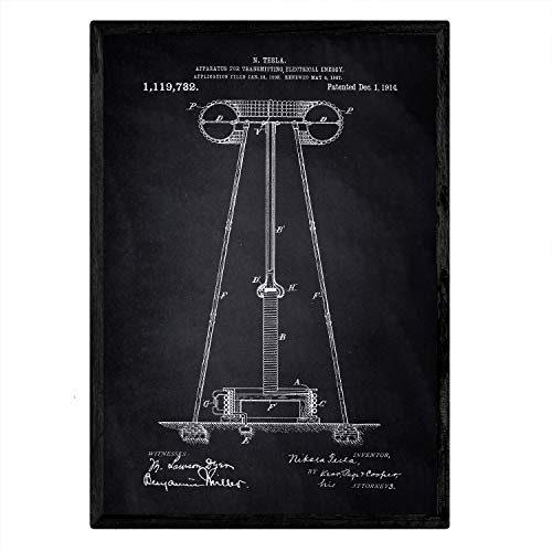 Poster con patente de Aparato de transmision de energia 2. Lámina con diseño de patente antigua-Artwork-Nacnic-Nacnic Estudio SL