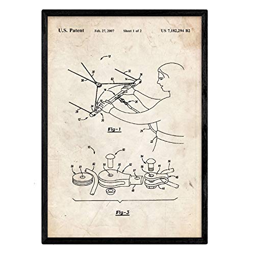 Poster con patente de Arnés de seguridad. Lámina con diseño de patente antigua.-Artwork-Nacnic-Nacnic Estudio SL