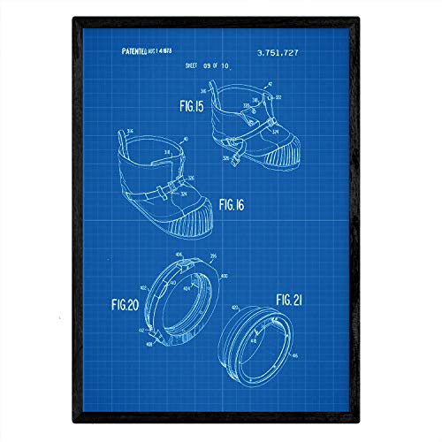 Poster con patente de Bota astronauta. Lámina con diseño de patente antigua-Artwork-Nacnic-Nacnic Estudio SL