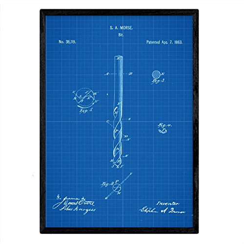 Poster con patente de Broca. Lámina con diseño de patente antigua-Artwork-Nacnic-Nacnic Estudio SL