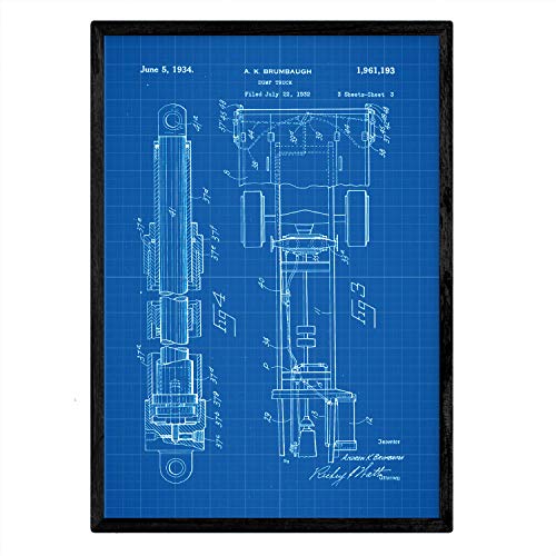 Poster con patente de Camion de carga. Lámina con diseño de patente antigua-Artwork-Nacnic-Nacnic Estudio SL
