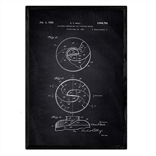 Poster con patente de Camión hormigonera 2. Lámina con diseño de patente antigua-Artwork-Nacnic-Nacnic Estudio SL