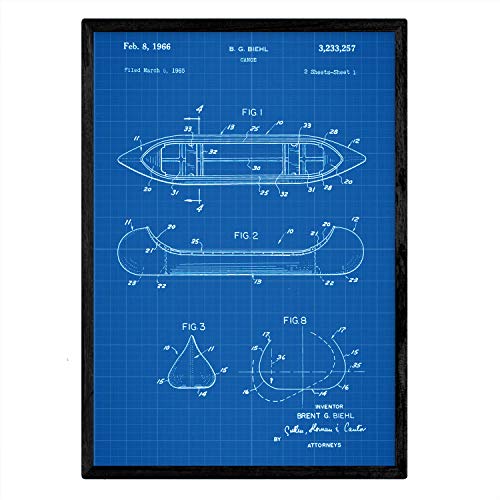 Poster con patente de Canoa 1. Lámina con diseño de patente antigua-Artwork-Nacnic-Nacnic Estudio SL