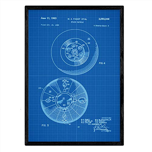 Poster con patente de Capsula espacial 2. Lámina con diseño de patente antigua-Artwork-Nacnic-Nacnic Estudio SL