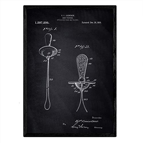 Poster con patente de Chupete. Lámina con diseño de patente antigua-Artwork-Nacnic-Nacnic Estudio SL