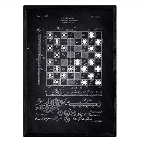 Poster con patente de Damas. Lámina con diseño de patente antigua-Artwork-Nacnic-Nacnic Estudio SL