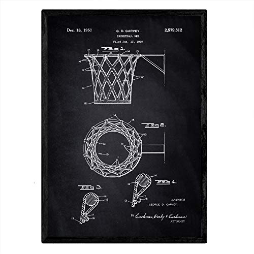 Poster con patente de Malla de canasta. Lámina con diseño de patente antigua-Artwork-Nacnic-Nacnic Estudio SL