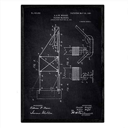 Poster con patente de Maquina voladora 3. Lámina con diseño de patente antigua-Artwork-Nacnic-Nacnic Estudio SL