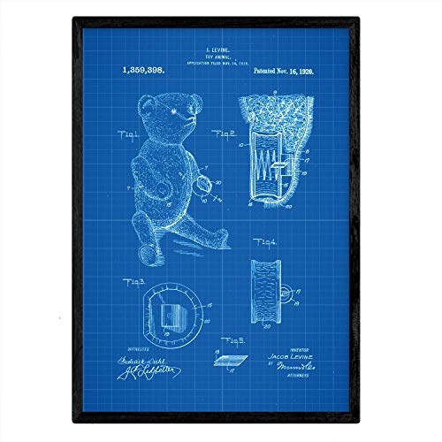Poster con patente de Osito de peluche. Lámina con diseño de patente antigua-Artwork-Nacnic-Nacnic Estudio SL