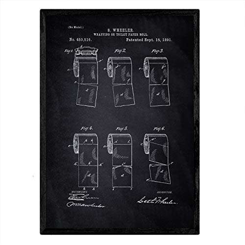 Poster con patente de Papel higienico 2. Lámina con diseño de patente antigua-Artwork-Nacnic-Nacnic Estudio SL