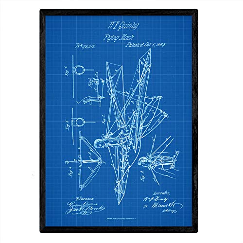 Poster con patente de Parapente. Lámina con diseño de patente antigua-Artwork-Nacnic-Nacnic Estudio SL