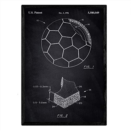 Poster con patente de Pelota de futbol. Lámina con diseño de patente antigua-Artwork-Nacnic-Nacnic Estudio SL