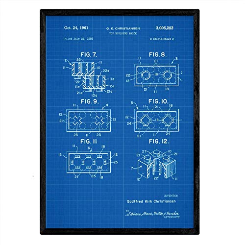 Poster con patente de Piezas lego 2. Lámina con diseño de patente antigua-Artwork-Nacnic-Nacnic Estudio SL