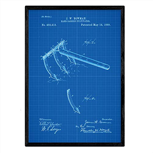 Poster con patente de Rastrillo. Lámina con diseño de patente antigua-Artwork-Nacnic-Nacnic Estudio SL