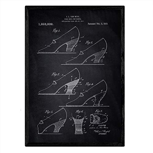 Poster con patente de Tacon para zapatos. Lámina con diseño de patente antigua-Artwork-Nacnic-Nacnic Estudio SL