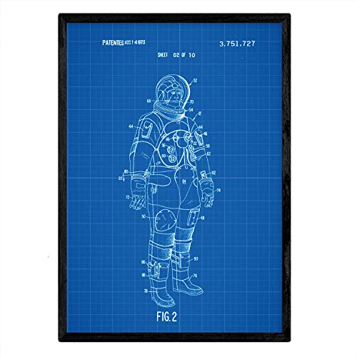 Poster con patente de Traje interno astronauta. Lámina con diseño de patente antigua-Artwork-Nacnic-Nacnic Estudio SL
