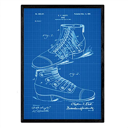Poster con patente de Zapato botin. Lámina con diseño de patente antigua-Artwork-Nacnic-Nacnic Estudio SL