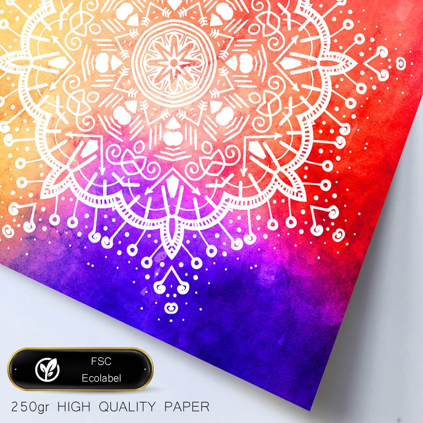 Poster cuadrado con dibujos de mandalas. Lámina mandala de la determinación, ilustrada con mandalas coloridos y complejos.-Artwork-Nacnic-Nacnic Estudio SL