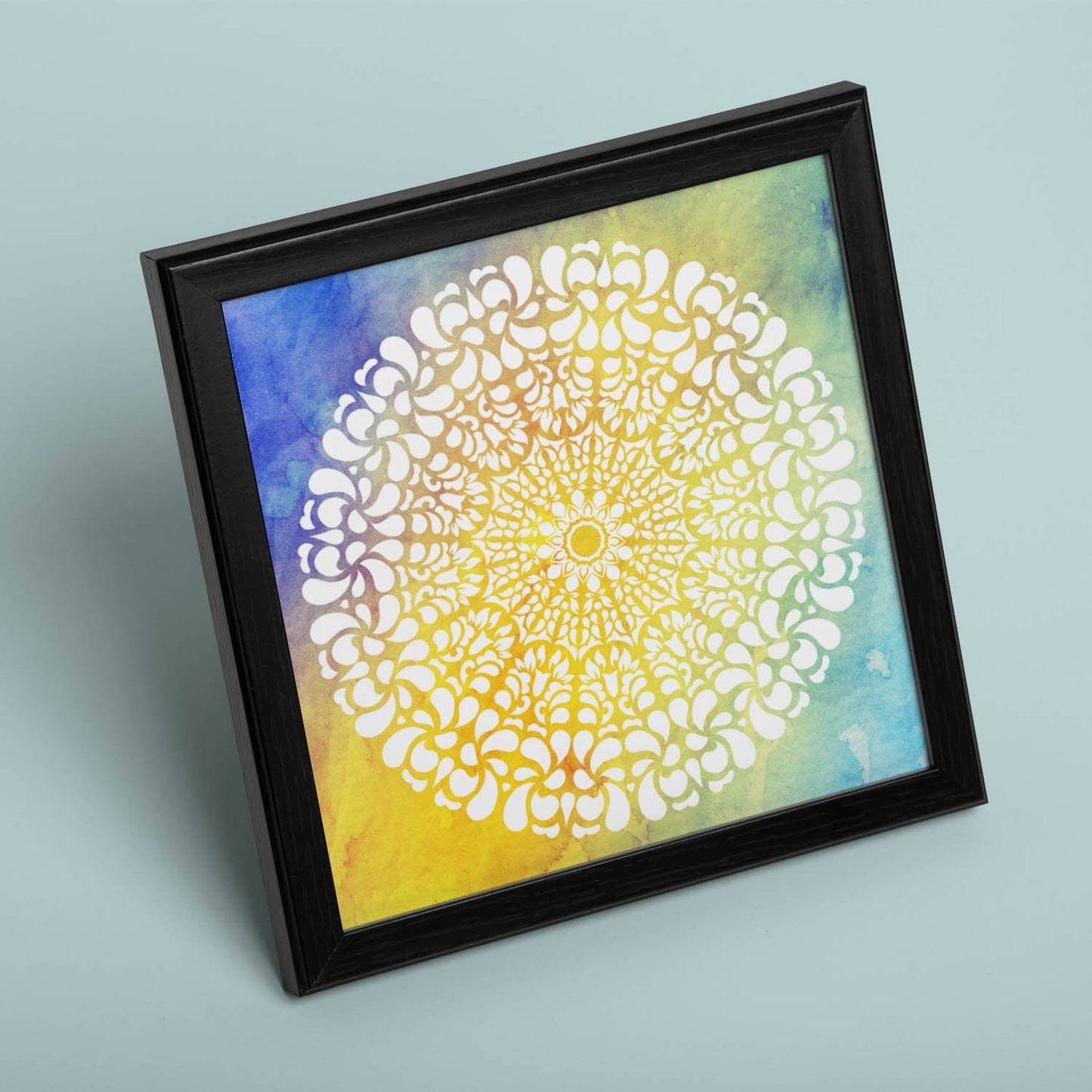 Poster cuadrado con dibujos de mandalas. Lámina mandala de la diversión, ilustrada con mandalas coloridos y complejos.-Artwork-Nacnic-Nacnic Estudio SL