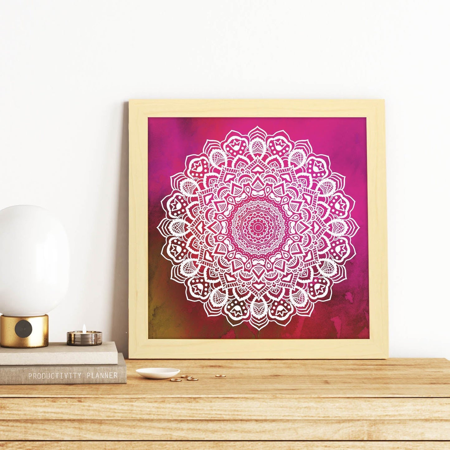 Poster cuadrado con dibujos de mandalas. Lámina mandala de la gratitud, ilustrada con mandalas coloridos y complejos.-Artwork-Nacnic-Nacnic Estudio SL