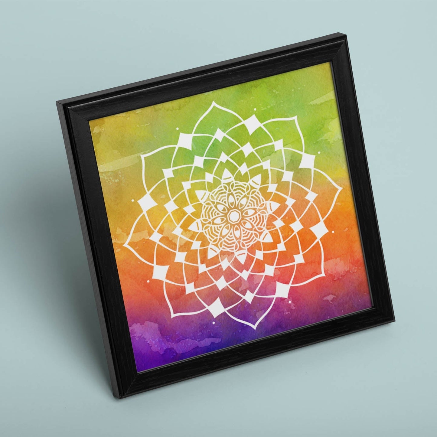 Poster cuadrado con dibujos de mandalas. Lámina mandala de la juventud, ilustrada con mandalas coloridos y complejos.-Artwork-Nacnic-Nacnic Estudio SL