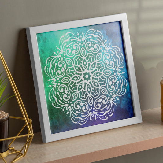 Poster cuadrado con dibujos de mandalas. Lámina mandala de la libertad, ilustrada con mandalas coloridos y complejos.-Artwork-Nacnic-Nacnic Estudio SL