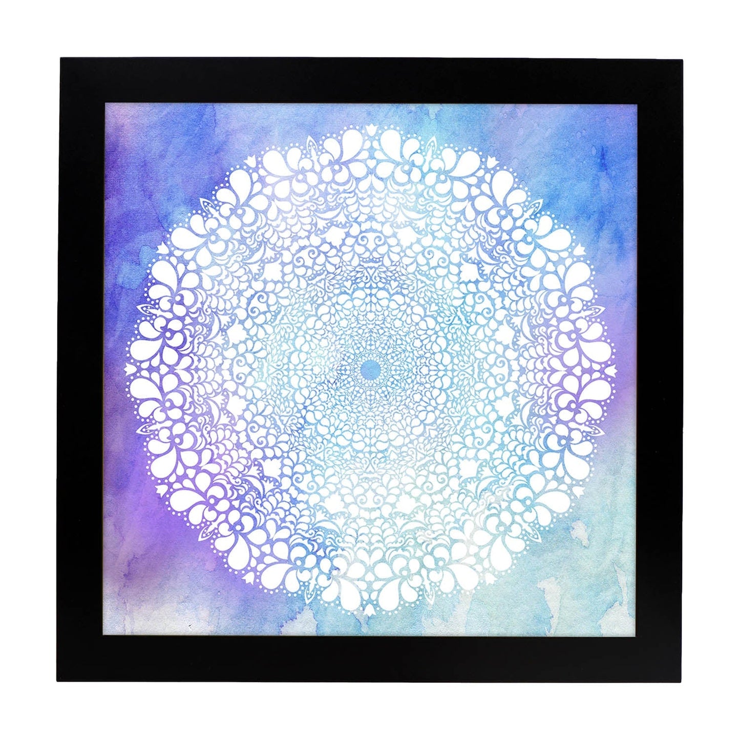 Poster cuadrado con dibujos de mandalas. Lámina mandala de la verdad, ilustrada con mandalas coloridos y complejos.-Artwork-Nacnic-25x25 cm-Marco Negro-Nacnic Estudio SL