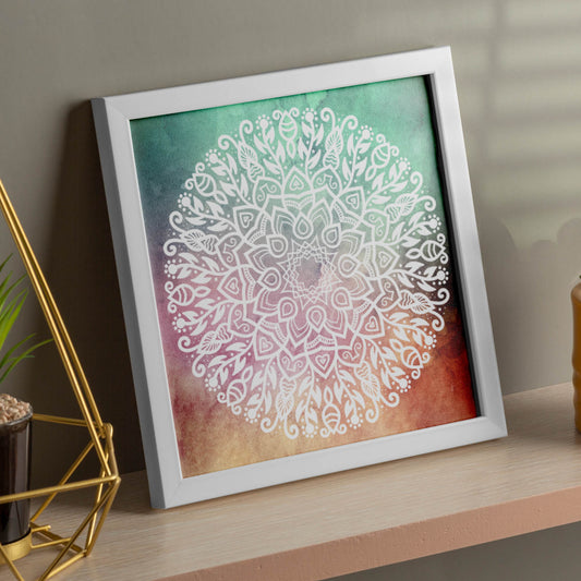 Poster cuadrado con dibujos de mandalas. Lámina mandala del ánimo positivo, ilustrada con mandalas coloridos y complejos.-Artwork-Nacnic-Nacnic Estudio SL