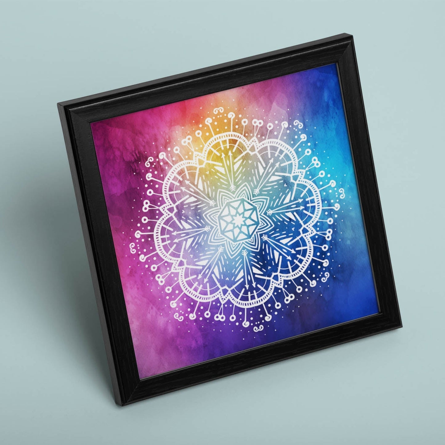 Poster cuadrado con dibujos de mandalas. Lámina mandala del romanticismo, ilustrada con mandalas coloridos y complejos.-Artwork-Nacnic-Nacnic Estudio SL