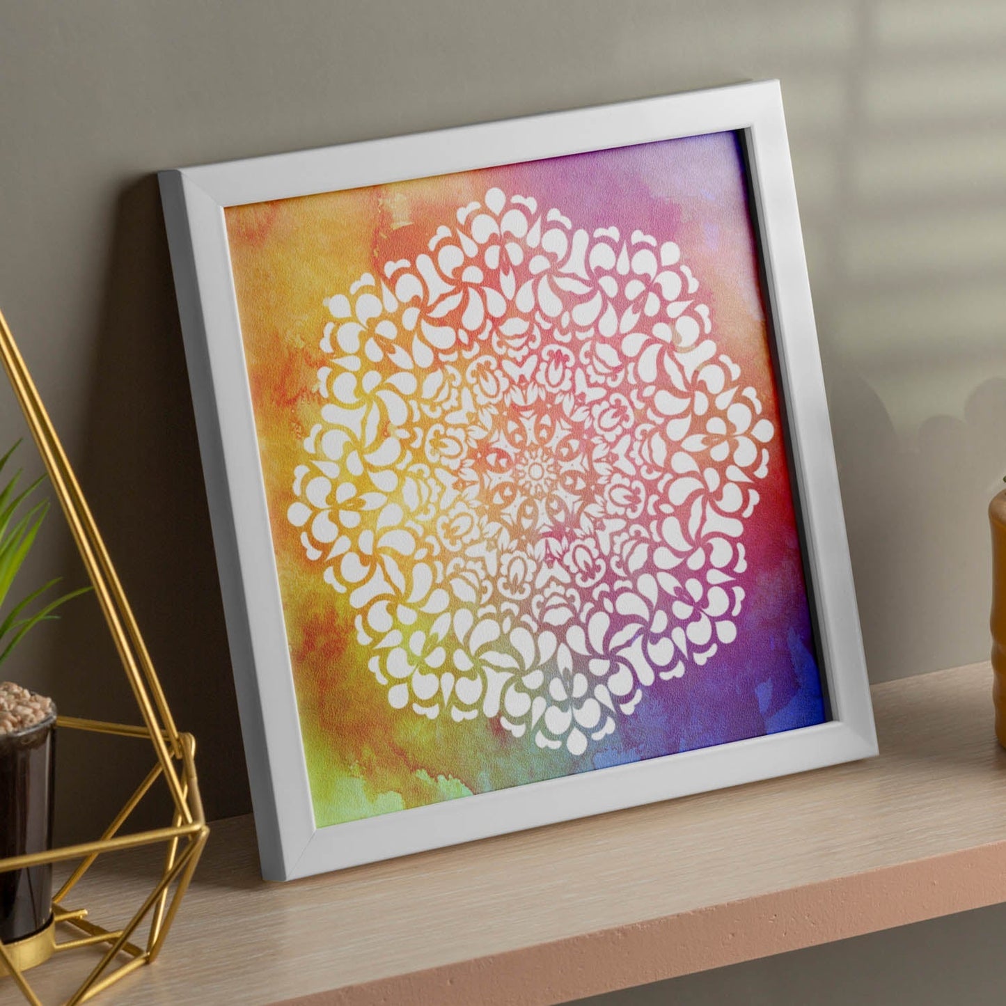 Poster cuadrado con dibujos de mandalas. Lámina mandala místico, ilustrada con mandalas coloridos y complejos.-Artwork-Nacnic-Nacnic Estudio SL