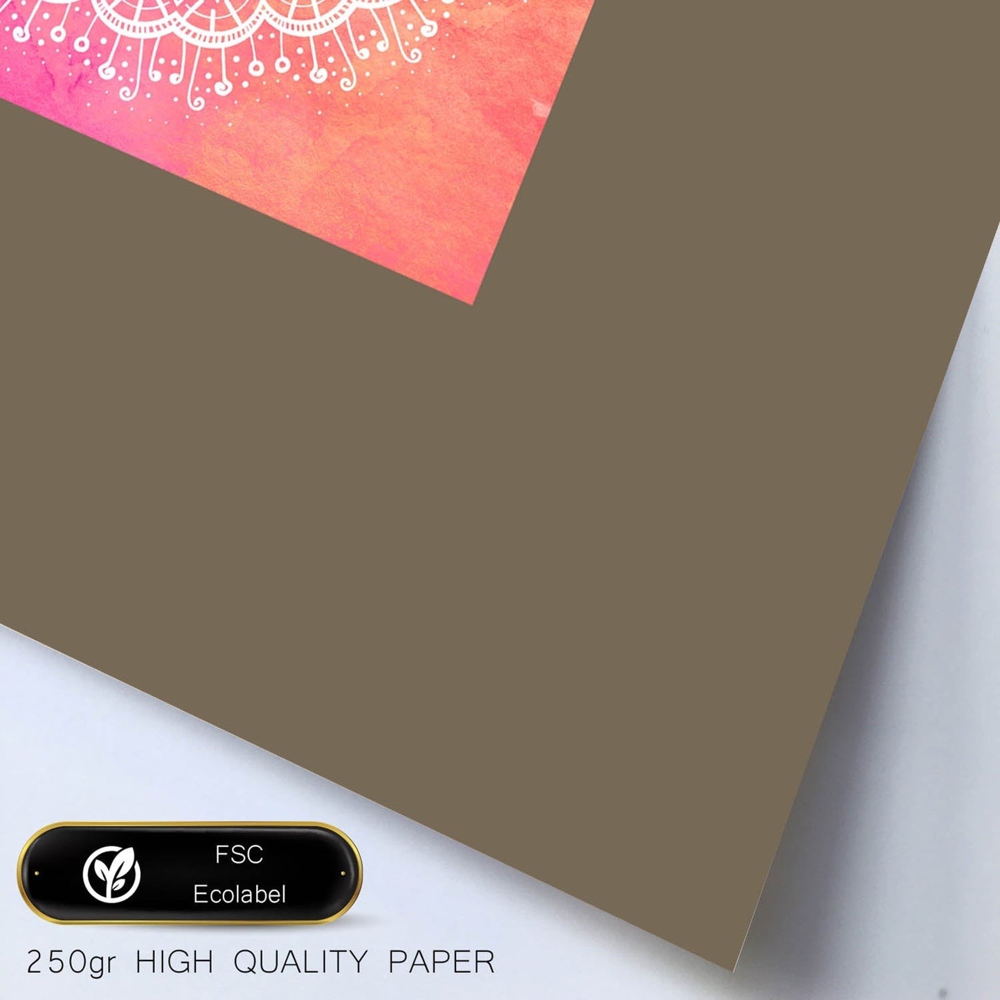 Poster cuadrado con dibujos de mandalas. Lámina Mandala rosa dignidad y orgullo, ilustrada con mandalas coloridos y complejos.-Artwork-Nacnic-Nacnic Estudio SL