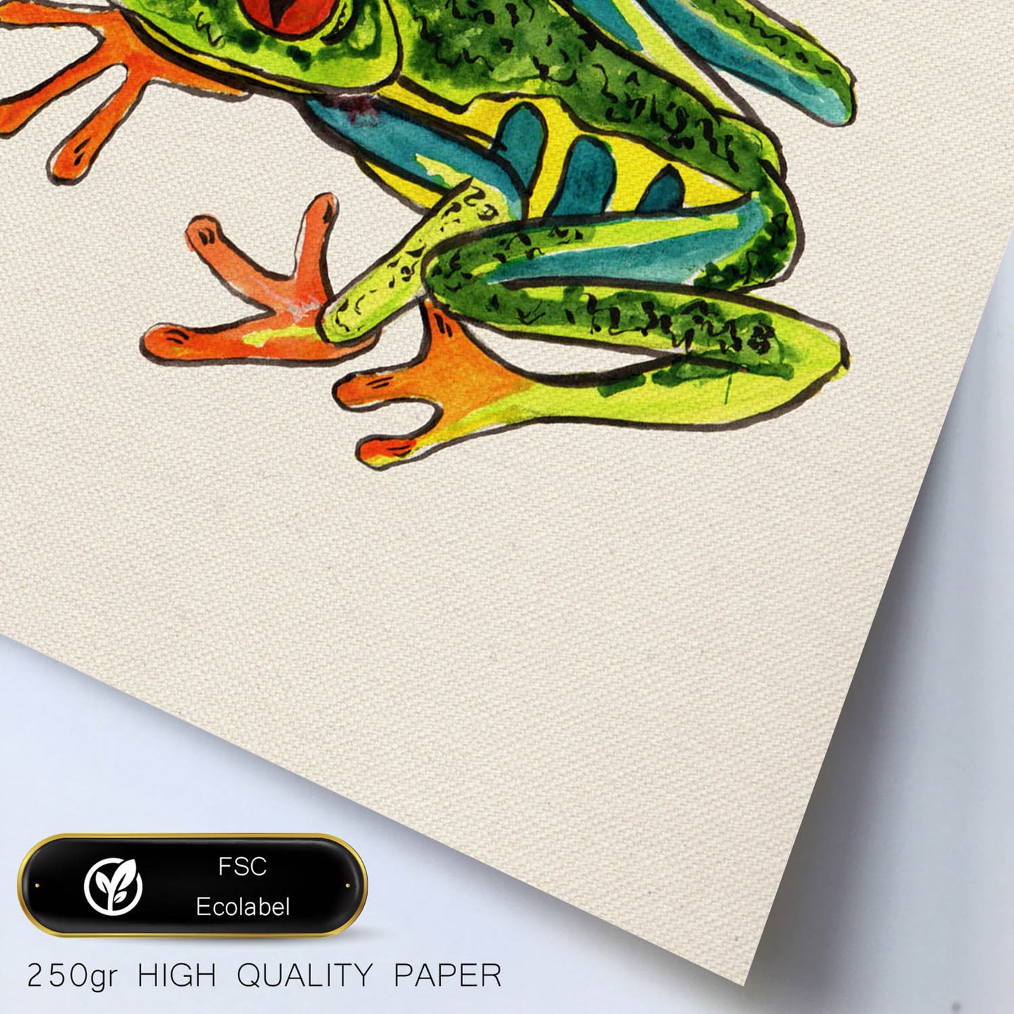 Poster cuadrado con dibujos de ranas y tortugas. Lámina Ranita saltarina, ilustrada con dibujos de tortugas, ranas, y sapos.-Artwork-Nacnic-Nacnic Estudio SL