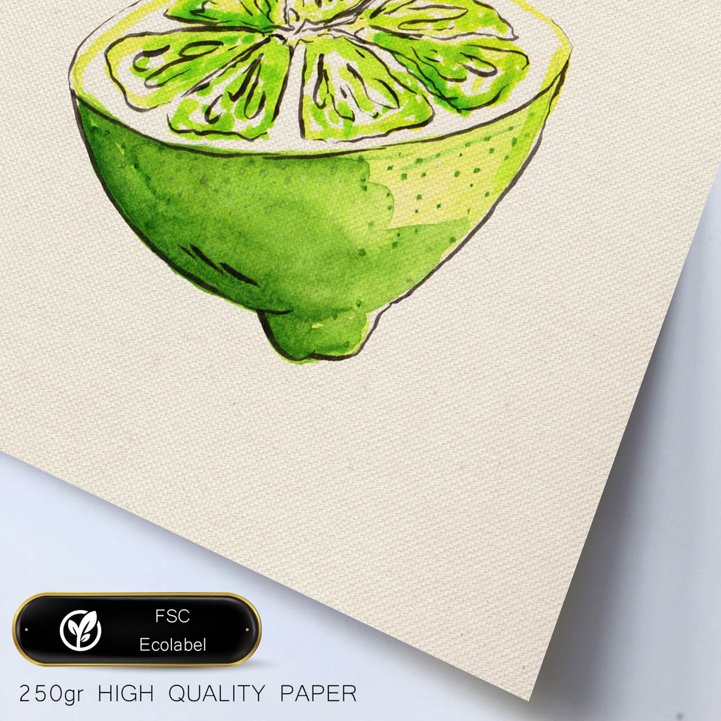 Poster cuadrado de Ácido cítrico. Lámina de frutas y verduras de forma cuadrada, ilustrada con dibujos a color.-Artwork-Nacnic-Nacnic Estudio SL