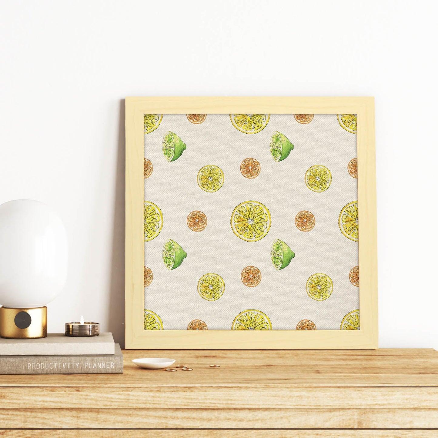 Poster cuadrado de Frutas ácidas. Lámina de frutas y verduras de forma cuadrada, ilustrada con dibujos a color.-Artwork-Nacnic-Nacnic Estudio SL