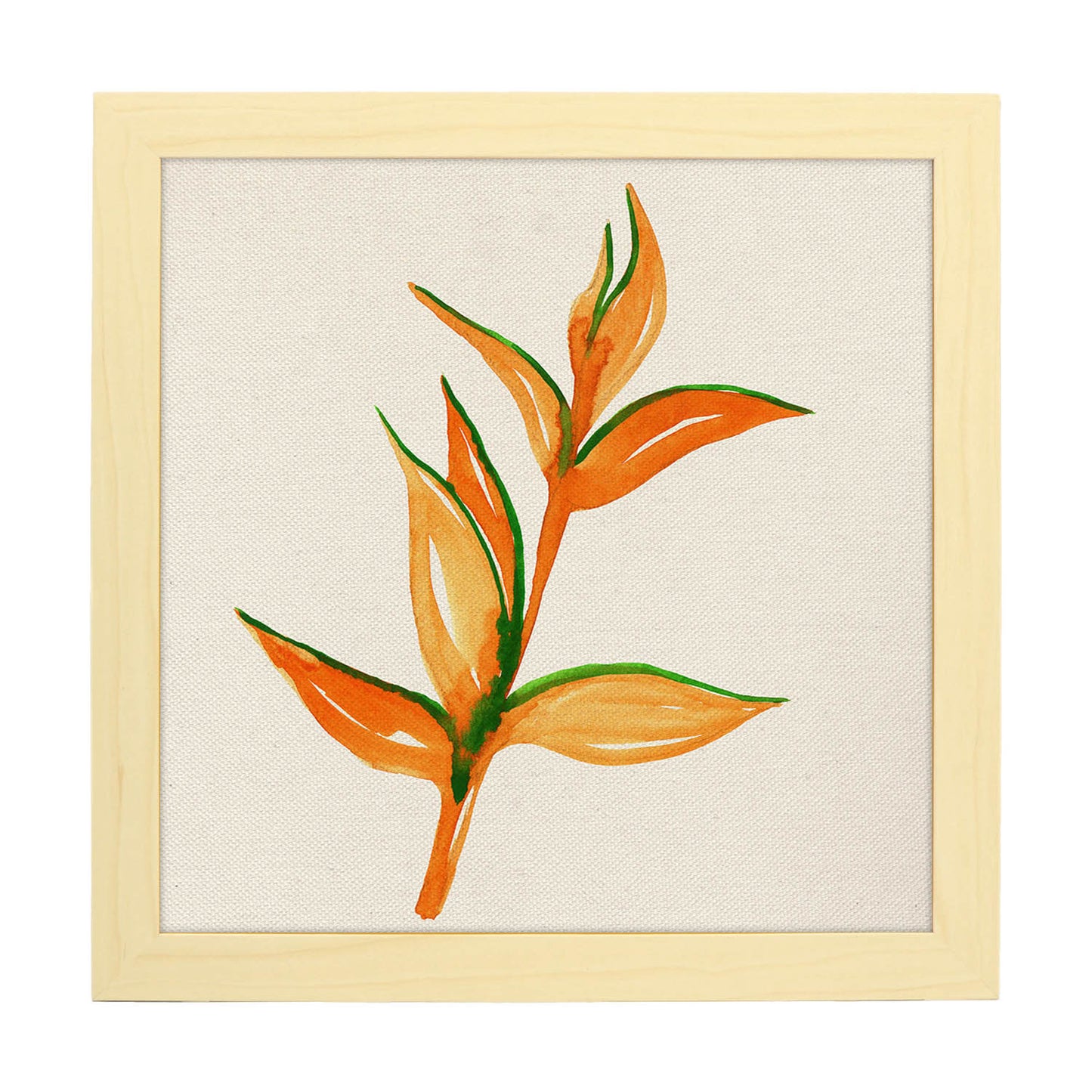 Poster cuadrado de Naranja eres tú. Lámina de frutas y verduras de forma cuadrada, ilustrada con dibujos a color.-Artwork-Nacnic-25x25 cm-Marco Madera clara-Nacnic Estudio SL