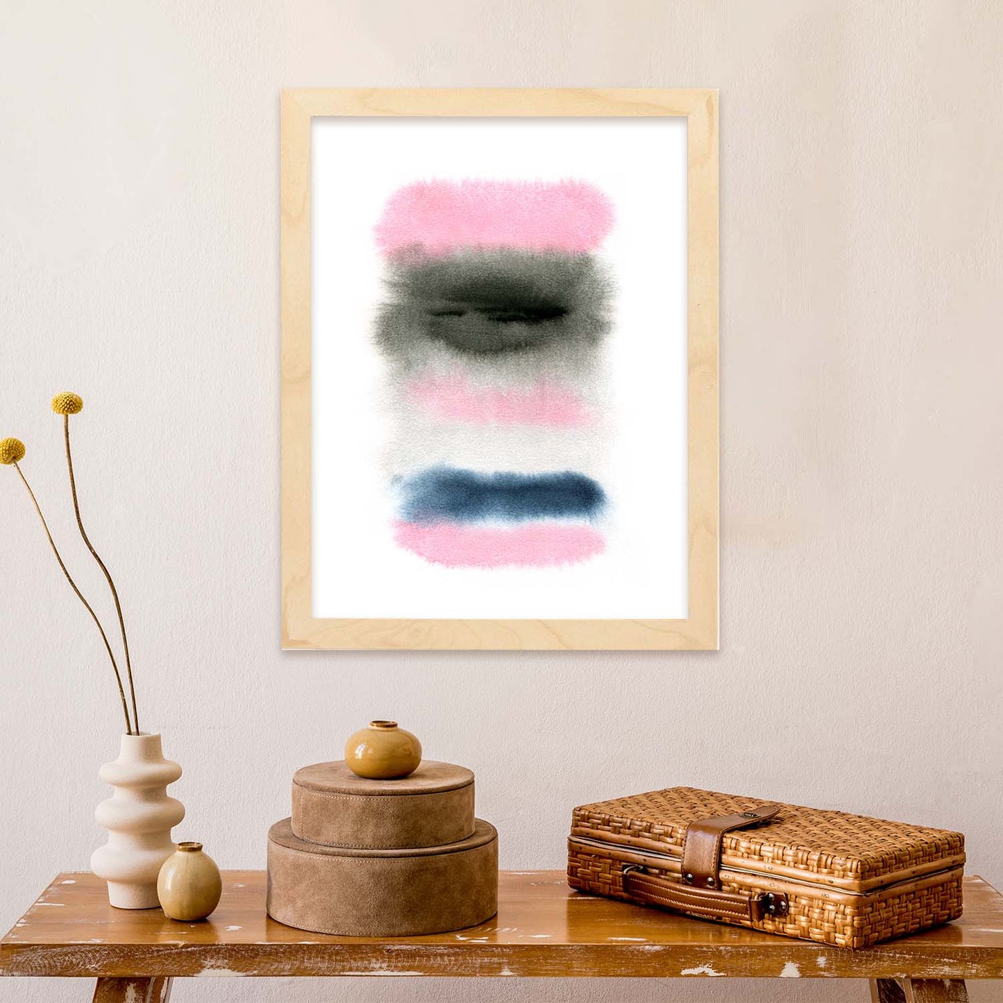 Poster de Abstracto rosa negro. Lámina colorida con diseño nórdico.-Artwork-Nacnic-Nacnic Estudio SL