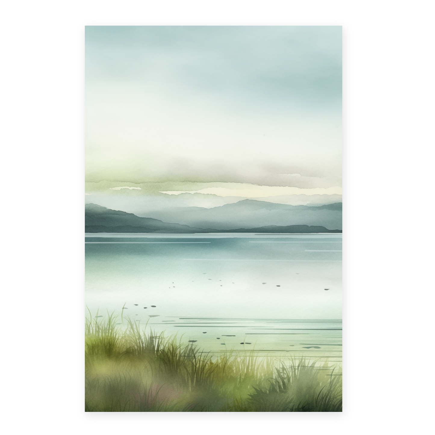 Póster de Acuarela de Paisaje Sereno