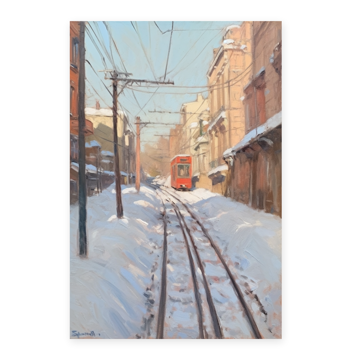 Póster Acuarela Pastel de Nieve Años 90 en Rusia