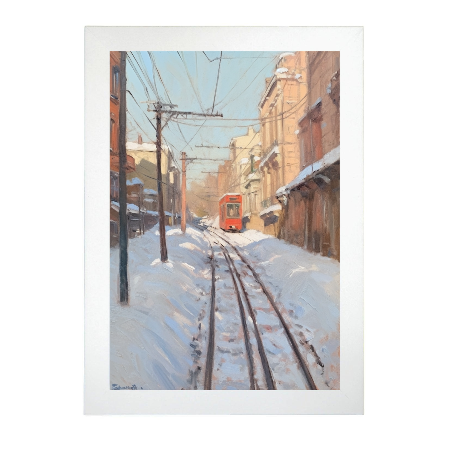 Póster Acuarela Pastel de Nieve Años 90 en Rusia