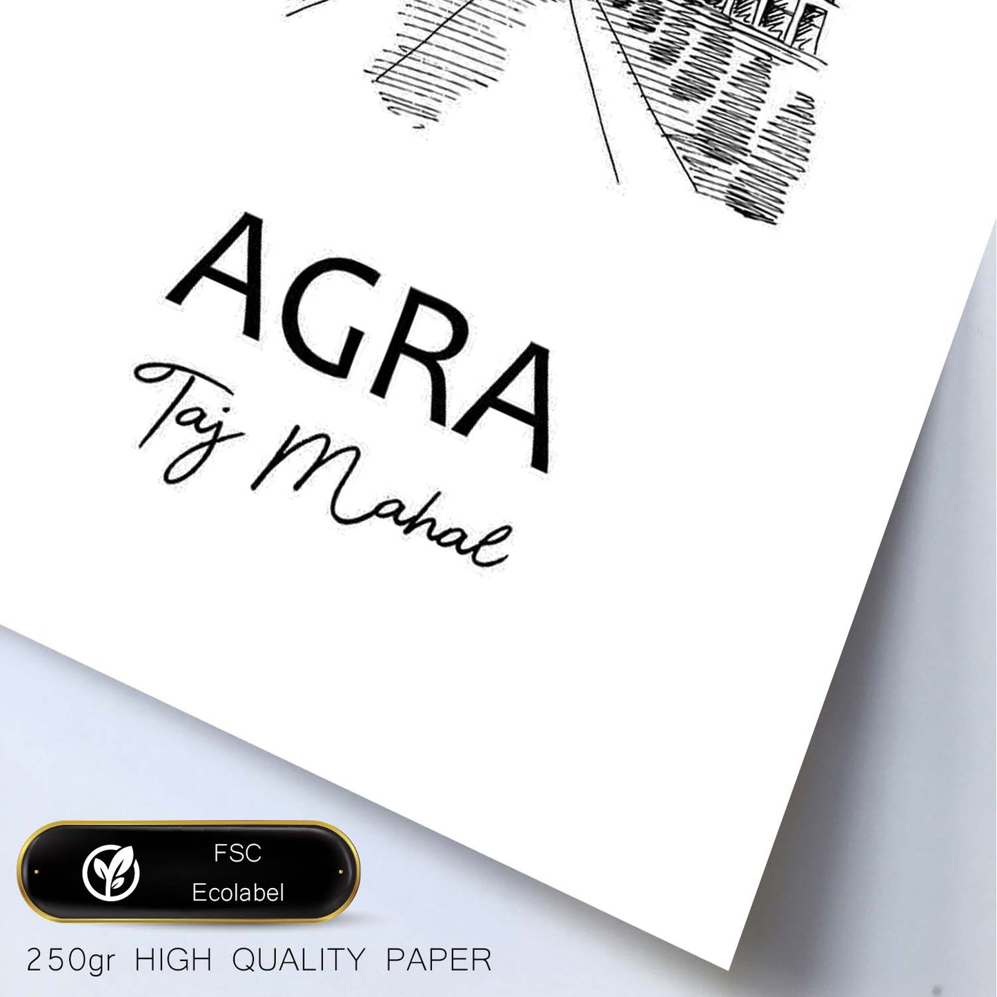 Poster de Agra - Taj Mahal. Láminas con monumentos de ciudades.-Artwork-Nacnic-Nacnic Estudio SL