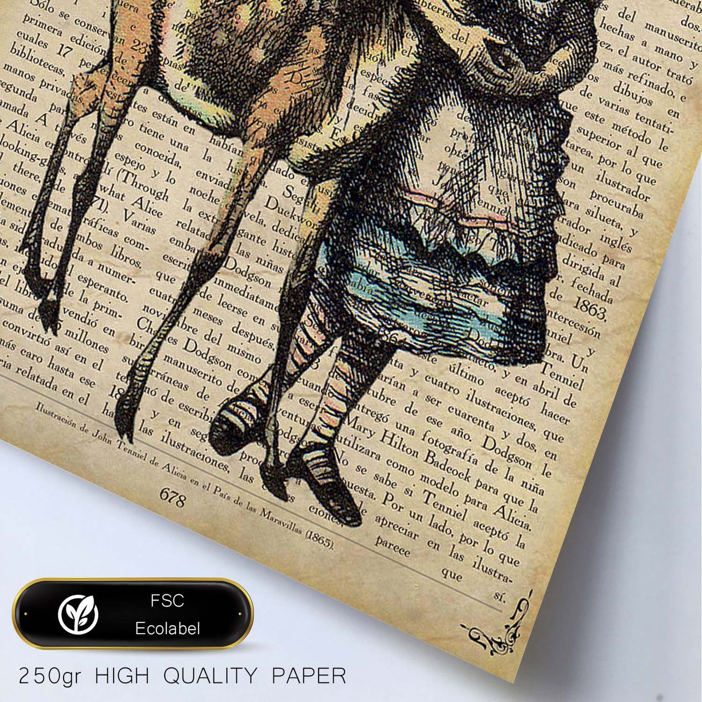 Poster de Alicia con cervatillo. Láminas de Alicia en el Pais de las Maravillas.-Artwork-Nacnic-Nacnic Estudio SL