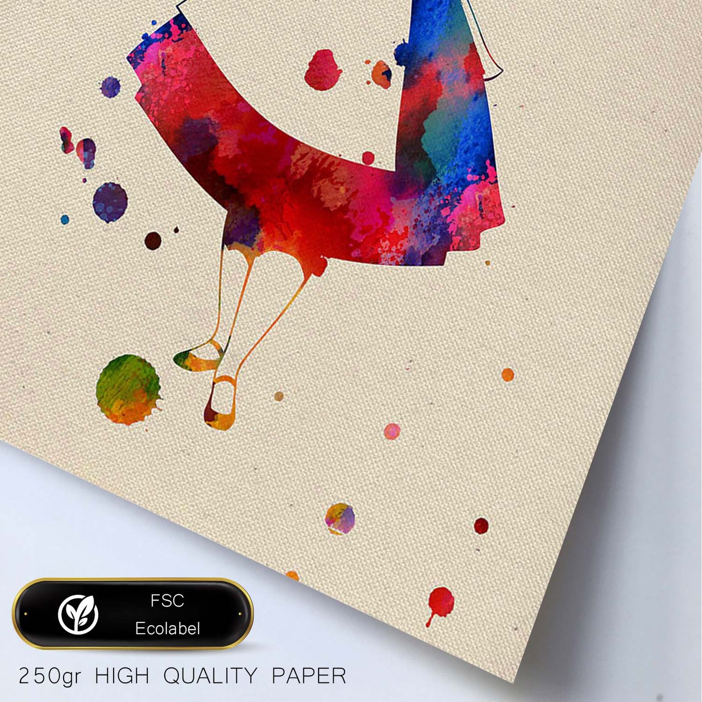 Poster de Alicia en el país de las maravillas con diseño acuarela. Mix de láminas con estilo acuarela-Artwork-Nacnic-Nacnic Estudio SL