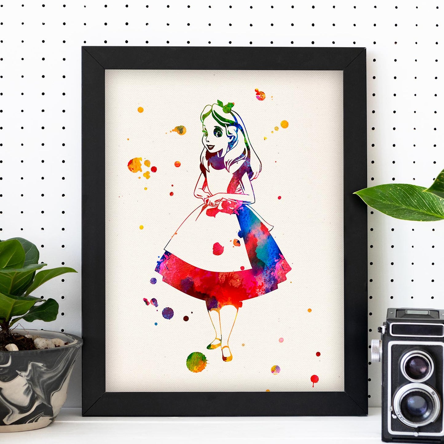 Poster de Alicia en el país de las maravillas con diseño acuarela. Mix de láminas con estilo acuarela-Artwork-Nacnic-Nacnic Estudio SL
