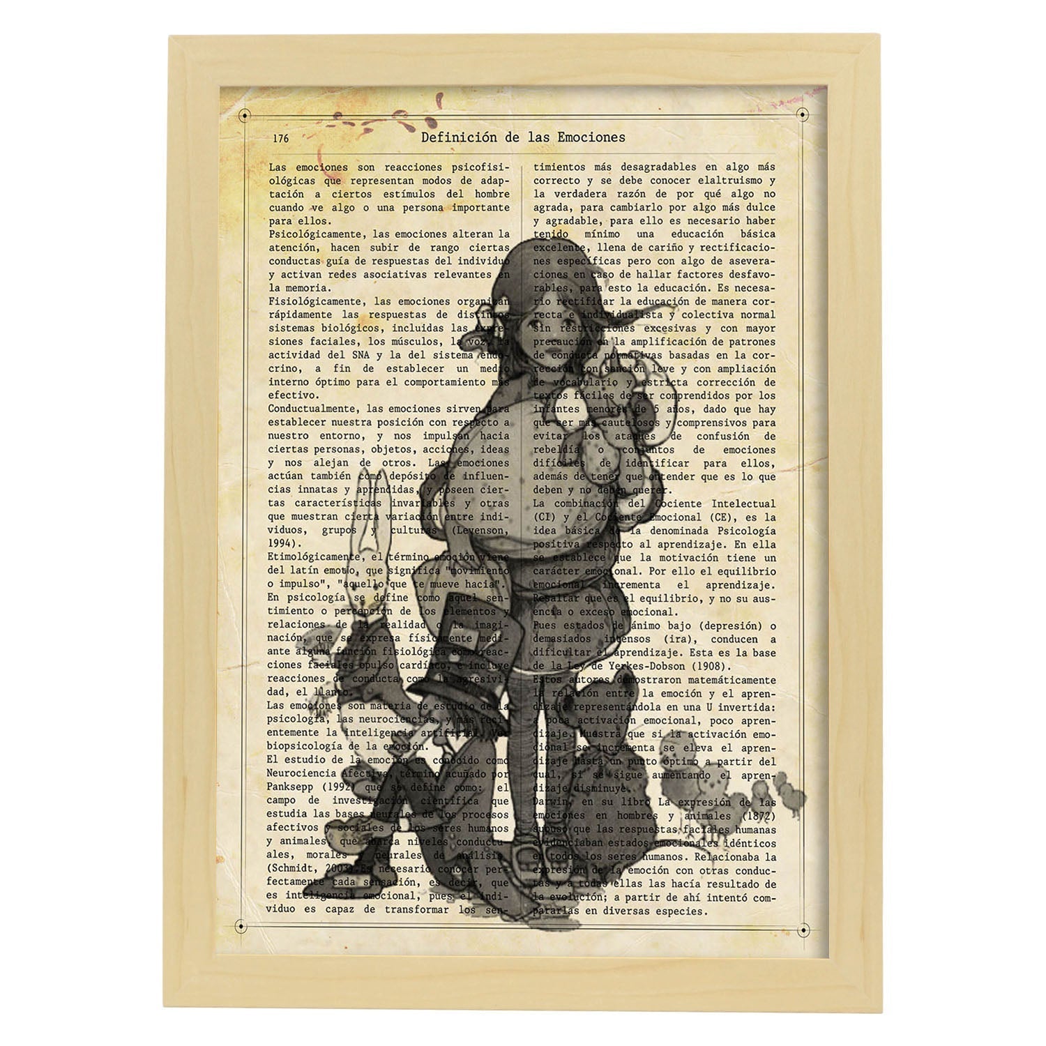 Poster de Alicia y sus amigos. Láminas de Alicia en el Pais de las Maravillas.-Artwork-Nacnic-A4-Marco Madera clara-Nacnic Estudio SL