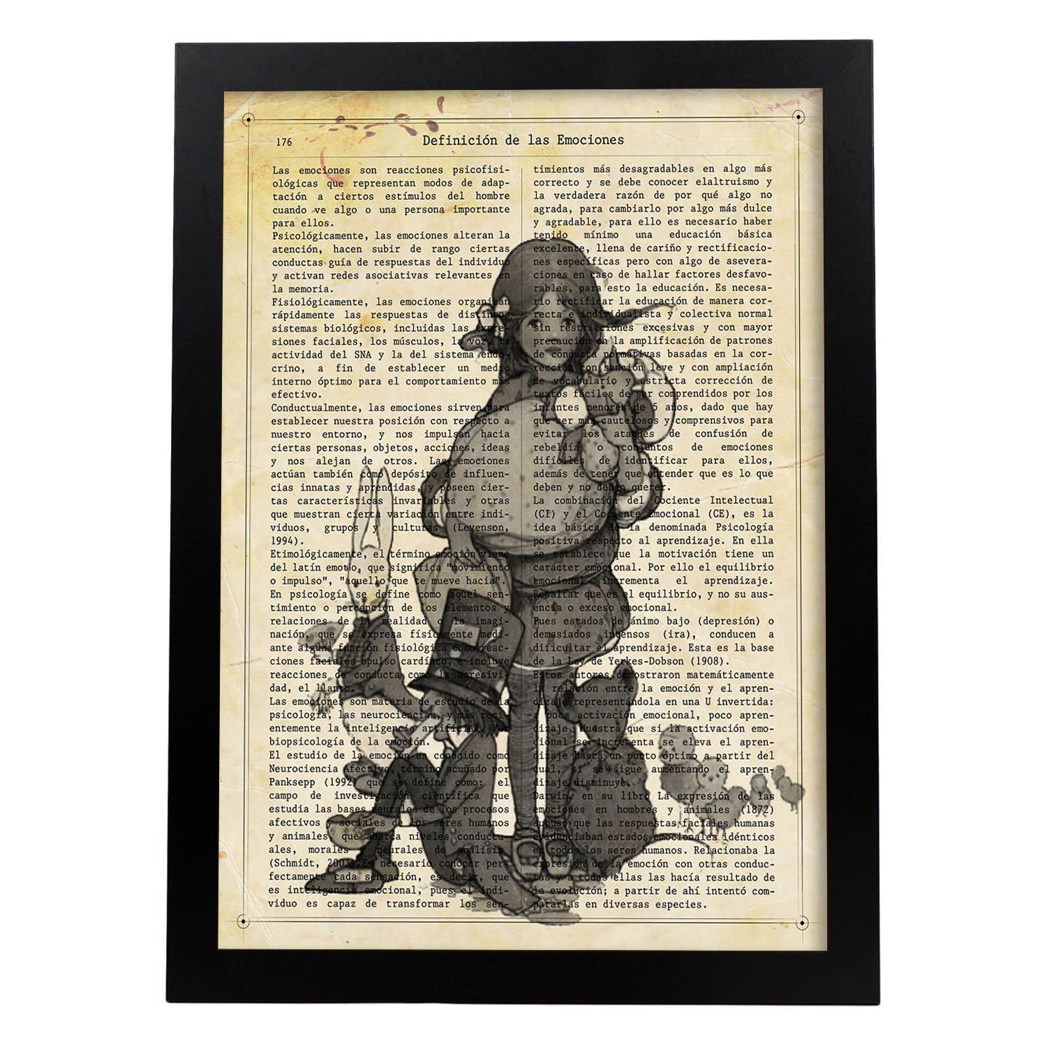 Poster de Alicia y sus amigos. Láminas de Alicia en el Pais de las Maravillas.-Artwork-Nacnic-A4-Marco Negro-Nacnic Estudio SL