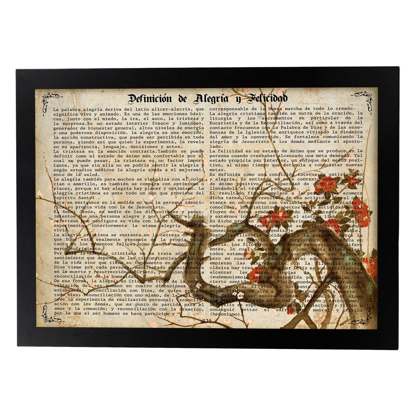 Poster de Almendro. Láminas de geishas. Diseños japoneses con definiciones de la cultura japonesa.-Artwork-Nacnic-A3-Marco Negro-Nacnic Estudio SL