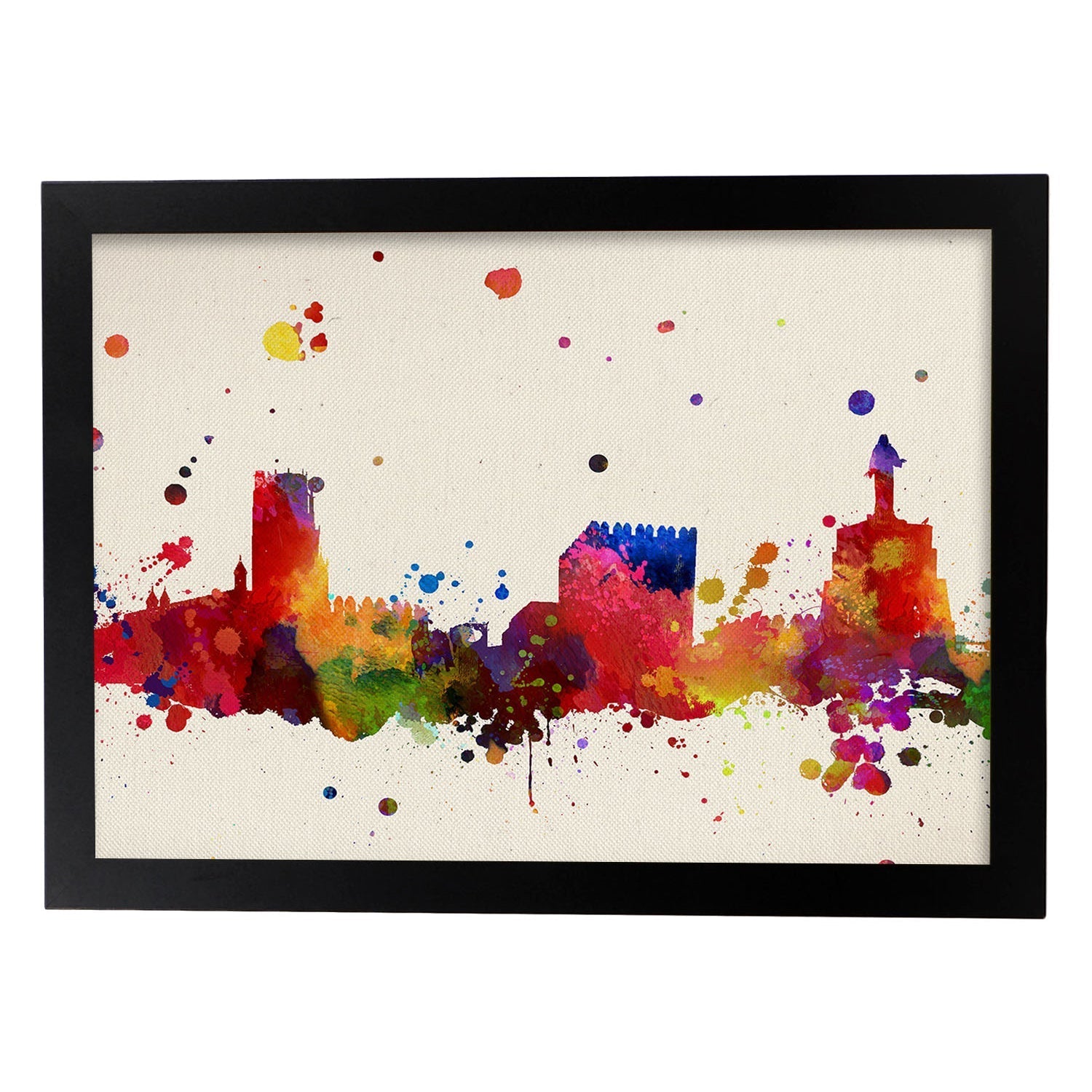 Poster de Almería. Láminas e ilustraciones de ciudades, comunidades, y mapas de España.-Artwork-Nacnic-A3-Marco Negro-Nacnic Estudio SL