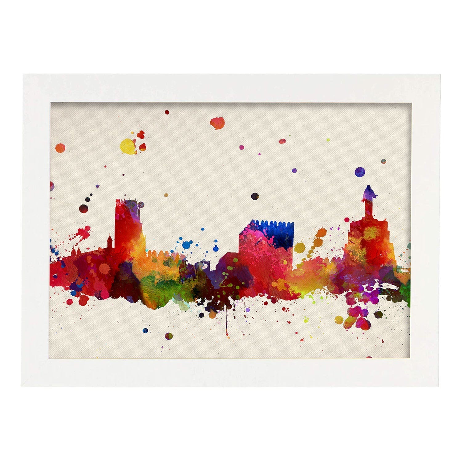 Poster de Almería. Láminas e ilustraciones de ciudades, comunidades, y mapas de España.-Artwork-Nacnic-A4-Marco Blanco-Nacnic Estudio SL