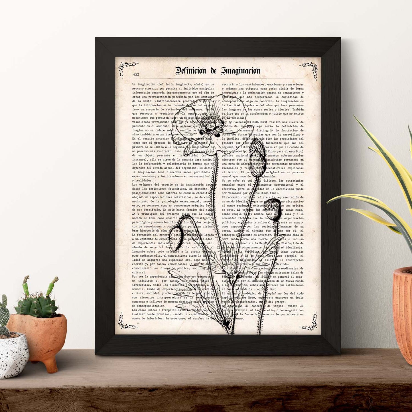 Poster de Amapola blanco y negro. Láminas de flores diseñadas con estilo antiguo. Diseño de botánica y plantas.-Artwork-Nacnic-Nacnic Estudio SL