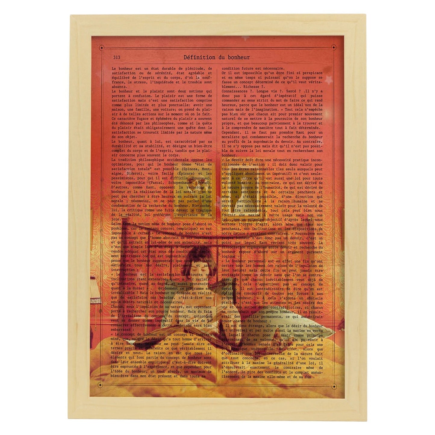 Poster de Amelie. Láminas de cine antiguo de Hollywood. Diseño de cine vintage con definiciones.-Artwork-Nacnic-A3-Marco Madera clara-Nacnic Estudio SL